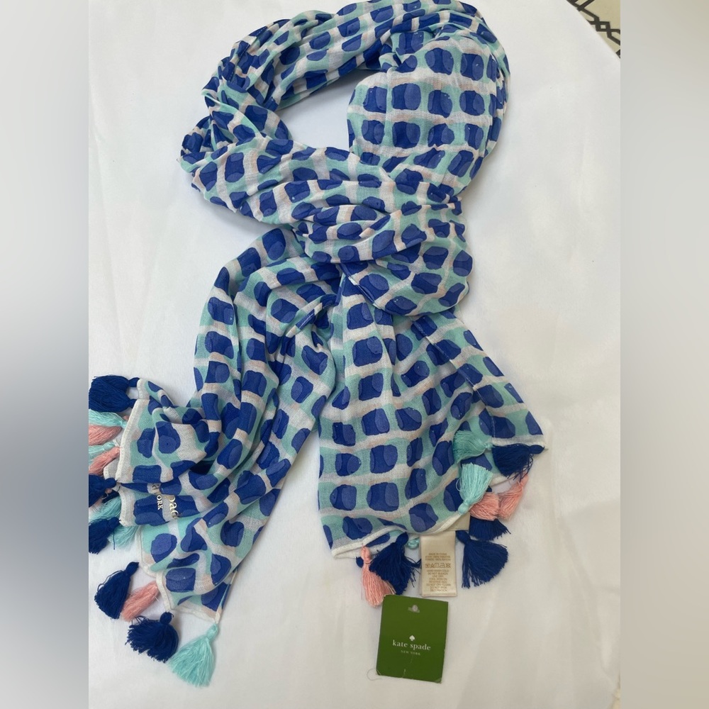 Kate Spade Island Stamp Oblong Scarf NWT